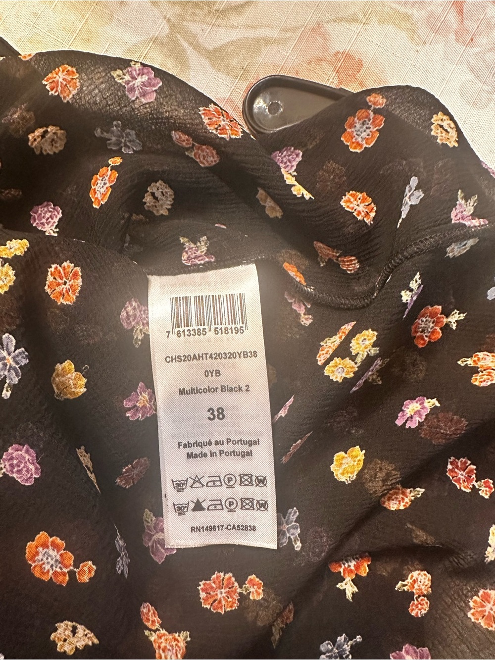 See By Chloe Black Floral High-Neck Sheer Blouse - Picture 15 of 16
